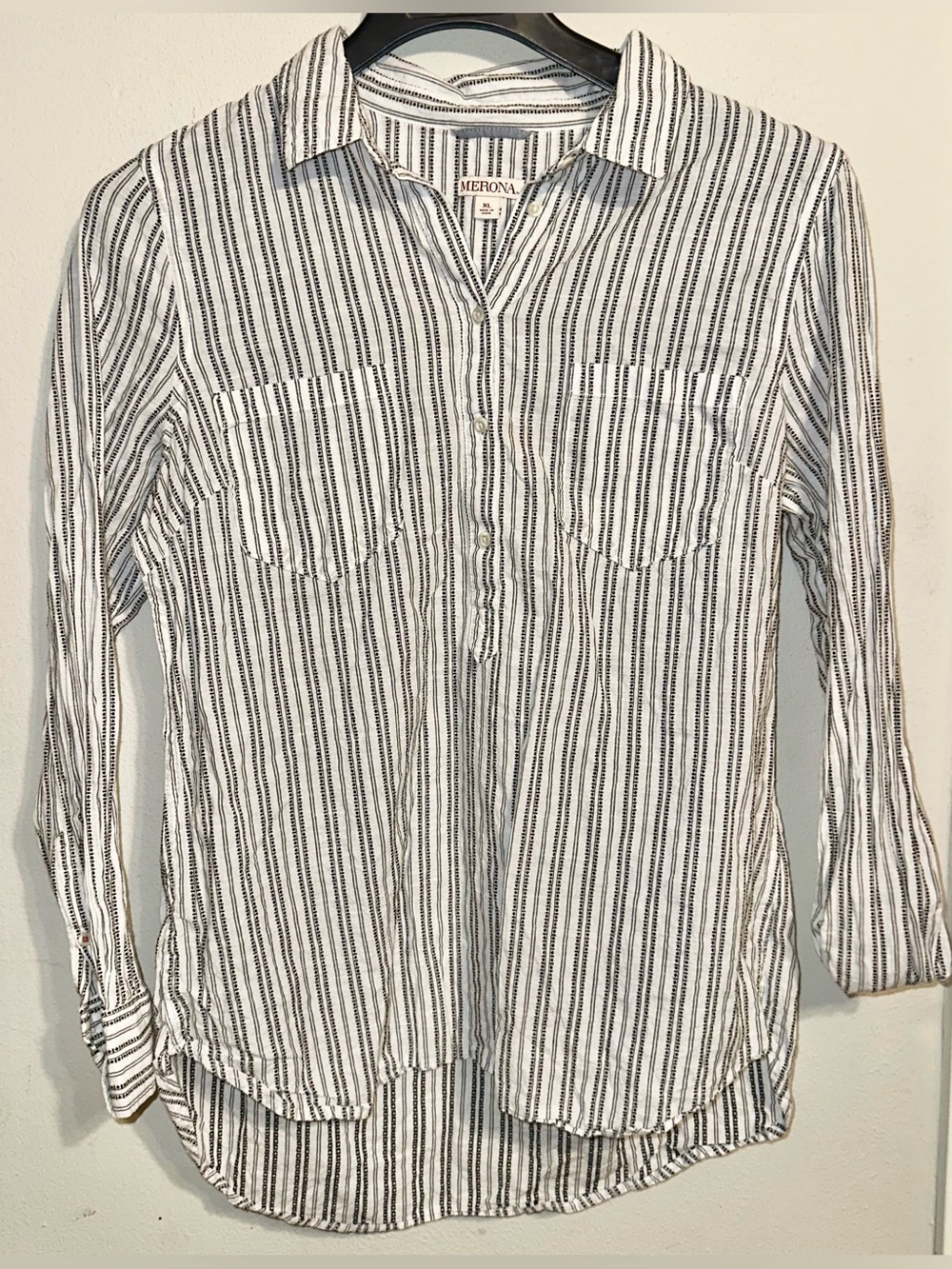 Merona Black and White Button Down Shirt